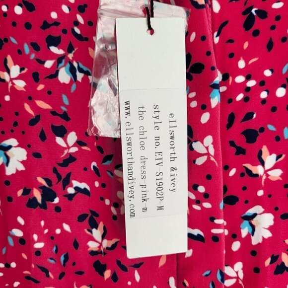 NWT Ellsworth & Ivey Chloe Pink Floral Boho Peasant Ruffled Hem Dress - Picture 9 of 13